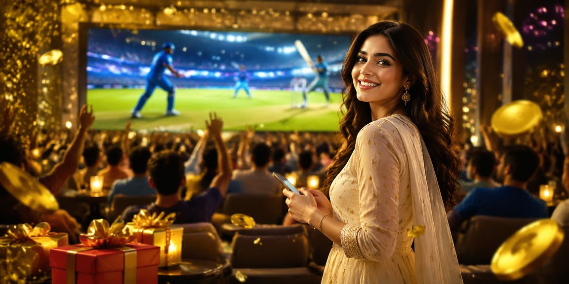 Young woman enjoying cricket betting responsibly in traditional kurti in India