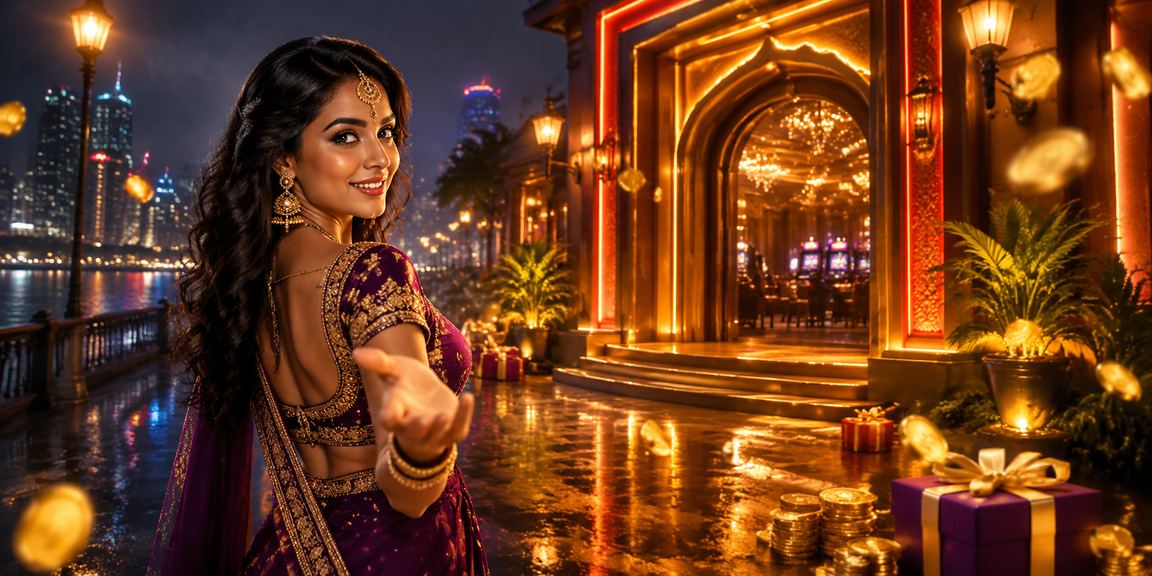 Casino entertainment scene in Mumbai with dynamic lights